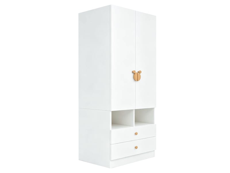 Armoire de chambre - armoire simple, 70 × 50 × 170 cm, avec deux tiroirs, avec rangement, 70 x 50 x 170 cm, blanc - Conforama R