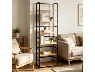 Bibliotheque coloris  bicolore 6 étagère(s) MEULVA  - 50 cm x 176 cm