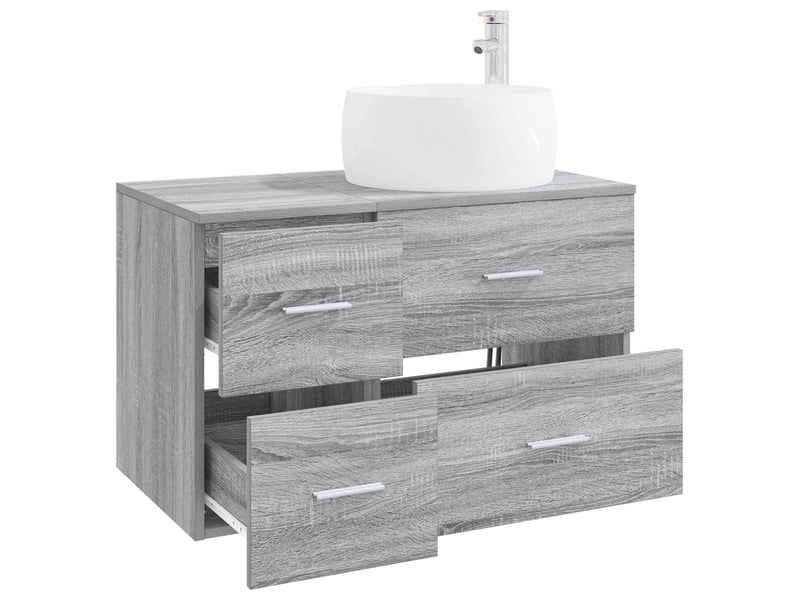  Ensemble de mobilier de salle de bain 2 pc sonoma gris cf64189  - Conforama C