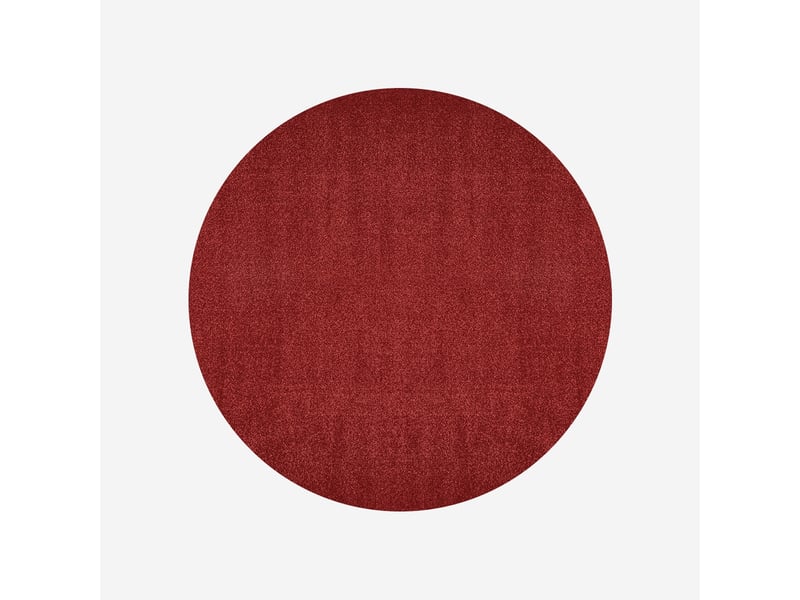 Tapis moderne frisée rouge intense rond milano ros101  - Conforama A