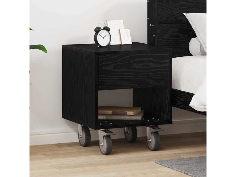  Table de chevet chêne noir 40,5 x 40 x 48 cm bois d'ingénierie  - Conforama B
