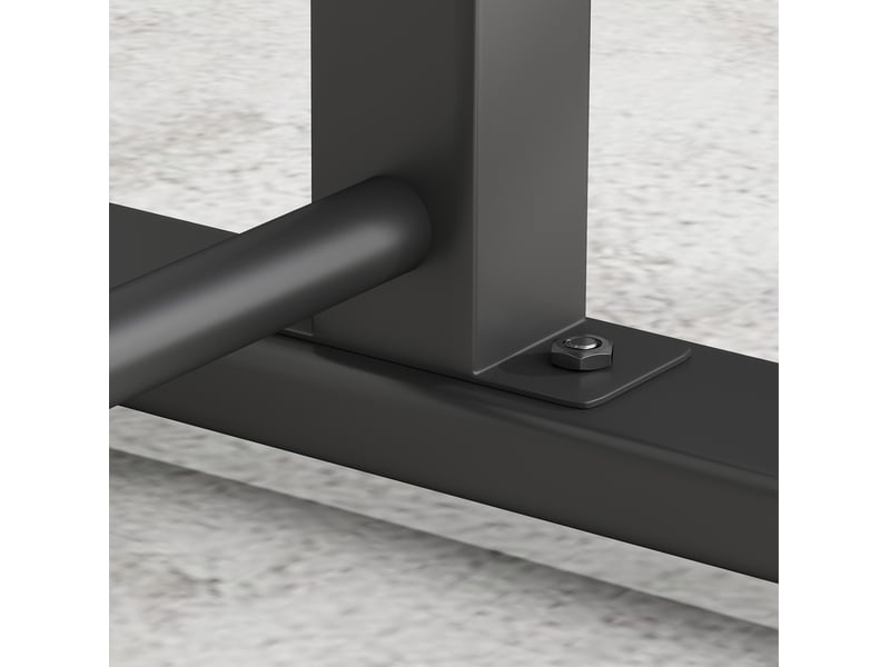  Station de dips réglable 93-117 cm avec barre de traction et 4 poignées de pompes, acier noir, jusqu'à 540 kg  - Conforama D