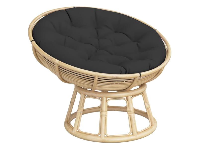 Coussin rond, coussin d'assise noir ø 100 x11 cm tissu oxford cf56622  - Conforama C