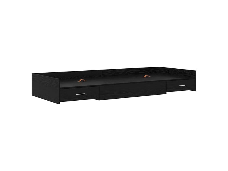  Lit simple- lit adulte -  cadre de lit chêne noir 80 x 200 cm bois d'ingénierie  - Conforama C