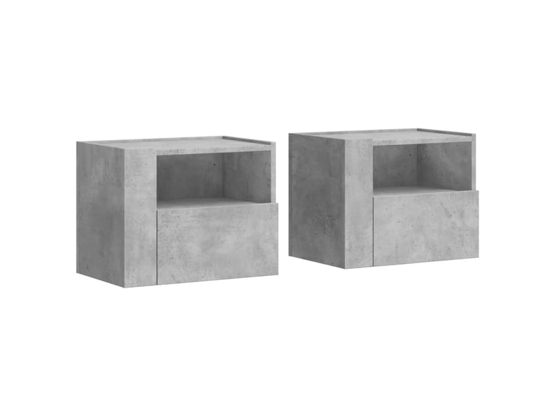  Lot de 2 tables de chevet - cabinet de chevet - table de nuit murales gris béton 45x30x35 cm  - Conforama A