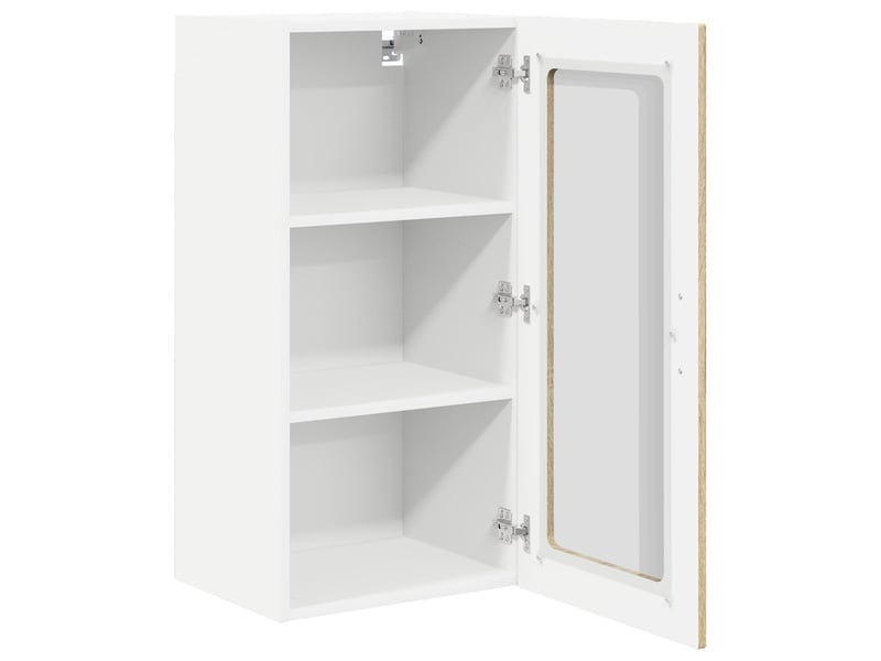 Meuble mural de cuisine, cabinet en verre mural chêne sonoma 40x31x80cm shl9006 - Conforama E