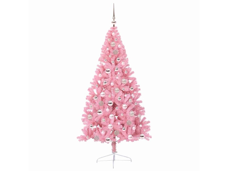  Sapin de noël, arbre de noël artificiel pré-éclairé rose 180 cm pvc cf61376  - Conforama D
