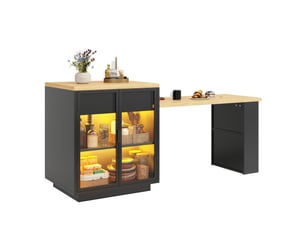 Îlot de cuisine extensible avec rangements 122 à 194,5 cm evryae