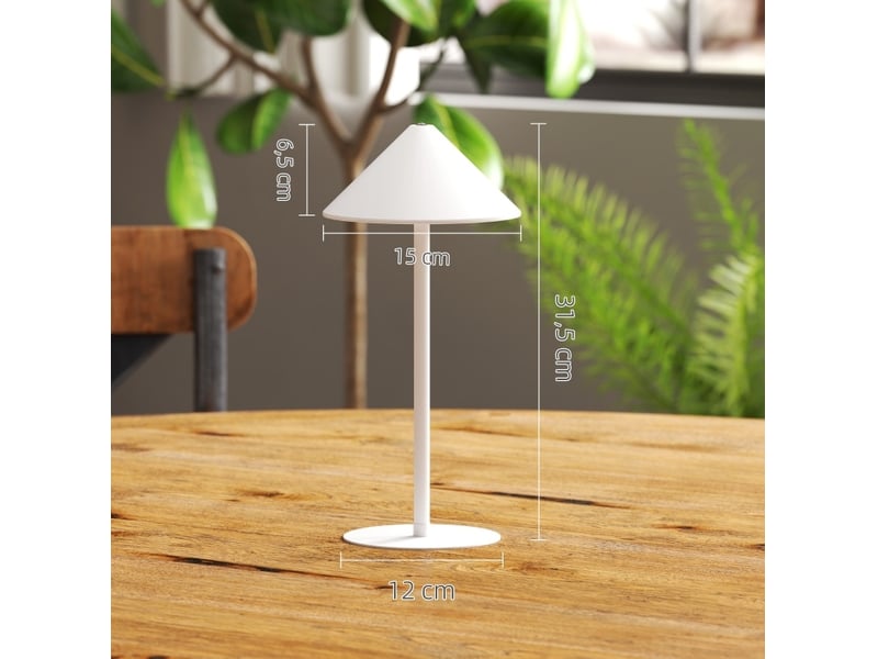  Lot de 2 lampes de table 15x15x31,5 cm 3 températures de couleur, recharge usb a+c, commande tactile métal blanc  - Conforama C