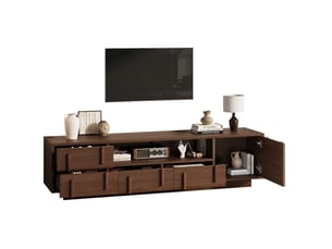 Meuble tv coloris bois foncé 180 cm <strong>MODENUIT </strong>  <strong></strong>