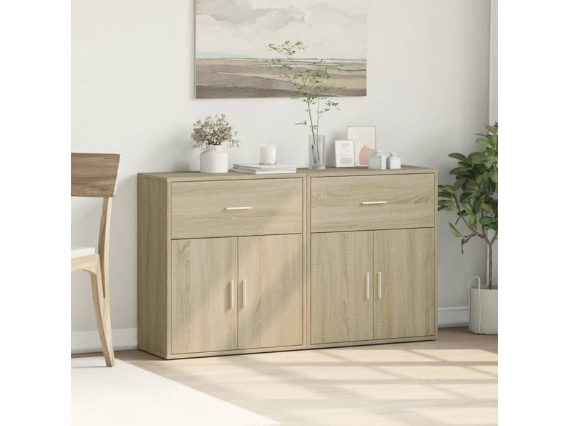  Buffets 2 pcs - bahut - meuble de rangement chêne sonoma 60x31x70 cm bois d'ingénierie  - Conforama C