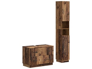 Ensemble de 2 meubles de salle de bain hoorn bois ancien cf63177