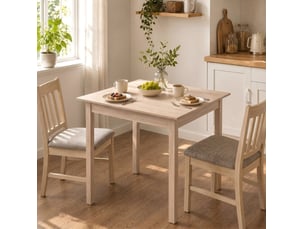 Table de salle à manger carrée 75 x 75 cm en bois de pin, 2 places, style campagne et design moderne pour petits espaces