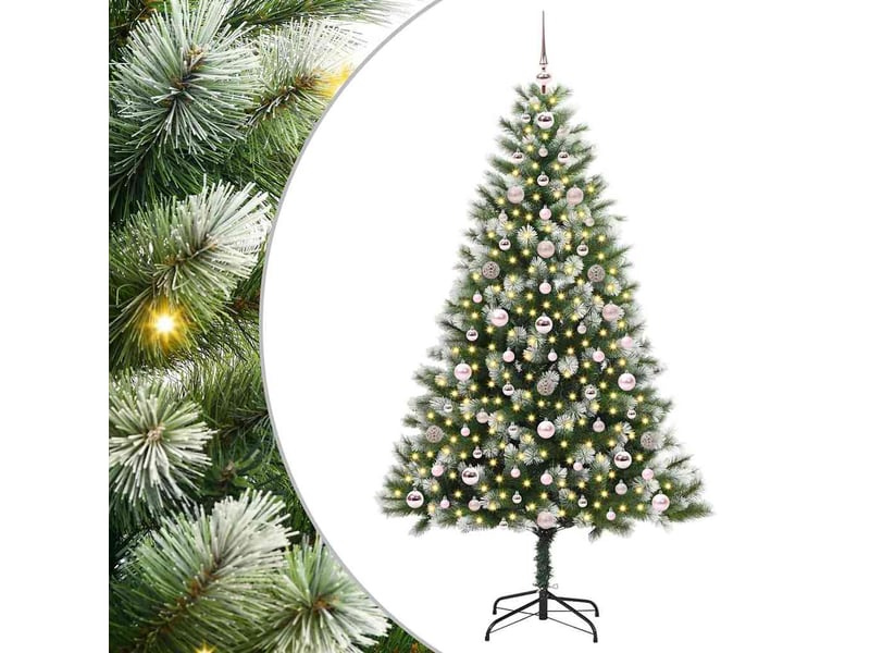  Sapin de noël - arbre de noël artificiel avec neige artificielle 300 led  - Conforama A