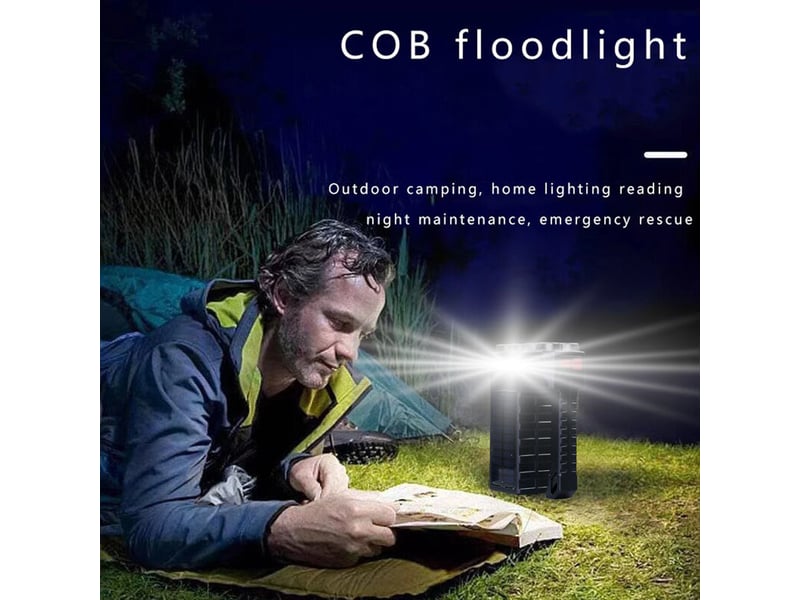  Camping en plein air mini lampe de poche led solaire chargeur usb construit dans des lampes de poche à panneau solaire  - Conforama E