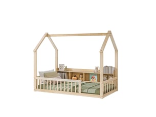 Lit cabane 90x200 cm MODFU   coloris naturel