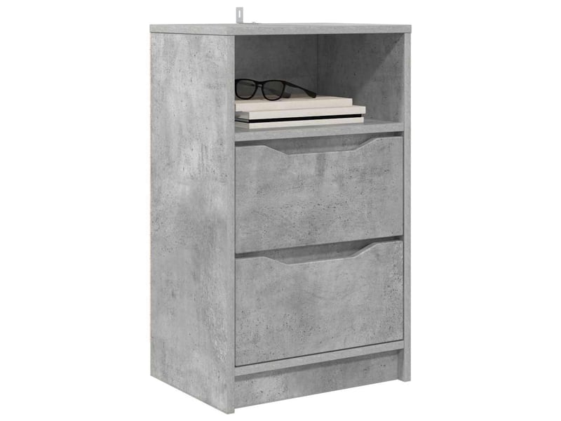  Tables de chevet avec tiroir 2 pièces gris béton 40 x 30 x 467 cm  - Conforama C