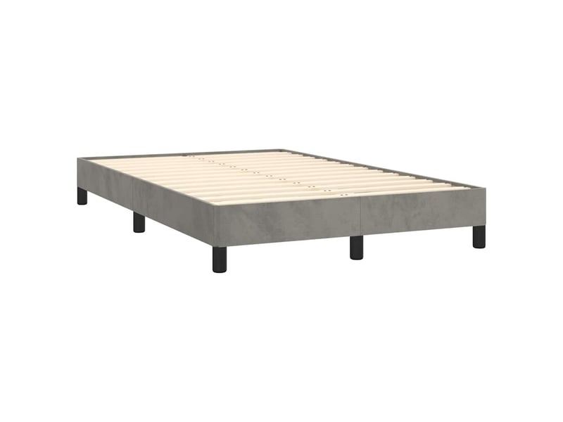 Lit double- lit adulte -  cadre de lit sans matelas gris clair 120x190 cm velours  - Conforama B