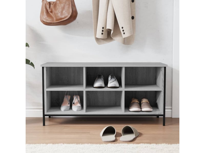  Meuble à chaussures, cabinet à chaussures sonoma gris 100x35x50cm  - Conforama C