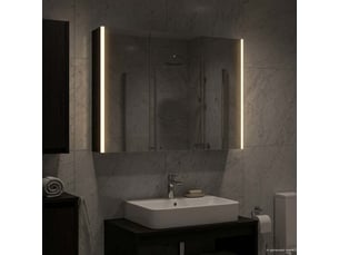 Armoire miroir salle de bain, meuble de rangement chêne noir 103.5x15.5x70 cm
