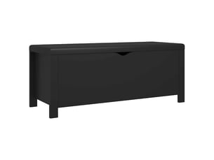 Boîte de rangement, coffre de rangement avec coussin noir 105x40x45 cm aggloméré
