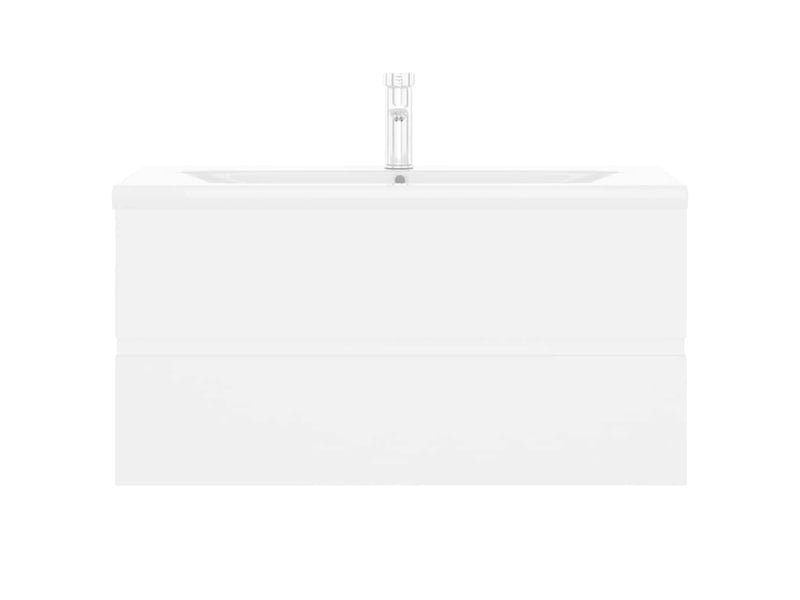  Armoire d'évier avec lavabo intégré, cabinet de salle de bain blanc bois d'ingénierie cf65594  - Conforama D
