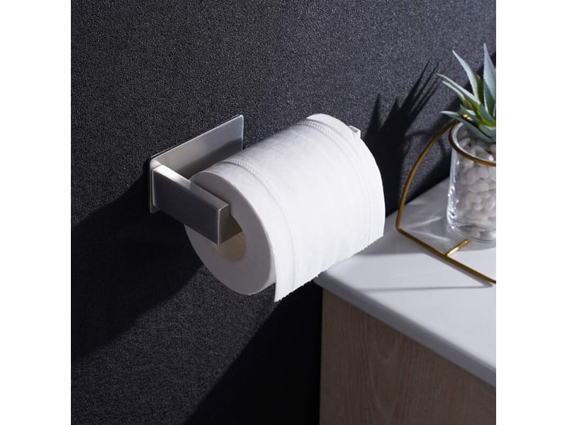  Porte-papier toilette porte papier toilette, acier inoxydable adhésif, pour cuisine salle de bains - 1  - Conforama C