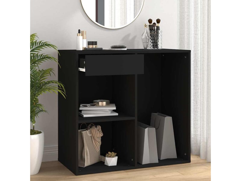  Armoire à cosmétiques, armoire de rangement noir 80x40x75 cm bois d'ingénierie  - Conforama B