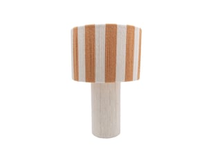 Lampe de table moyo en coton rayures blanc et orange ø28 cm
