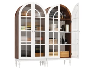 Vitrine coloris bicolore 3 étagère(s) <strong>WISHDOR</strong> <strong></strong> - 76 cmx165 cm