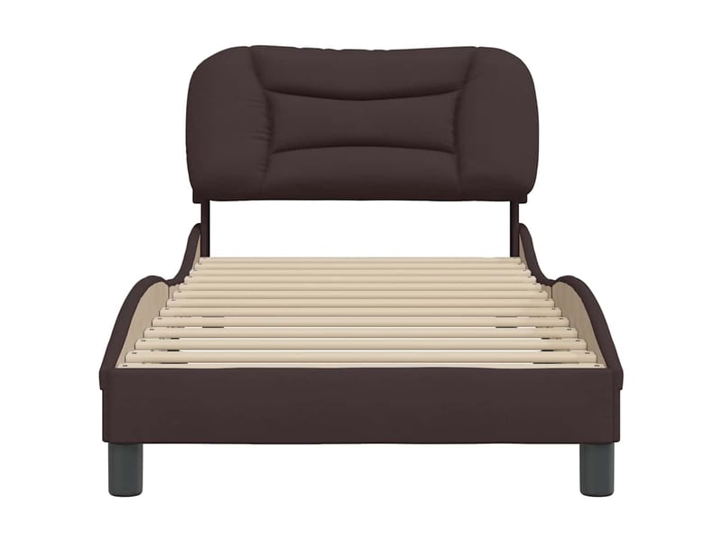  Lit simple- lit adulte -  cadre de lit sans matelas hvar marron foncé 90x200 cm tissu  - Conforama C