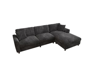 Canapé d'angle réversible fixe MODFU 3 places Tissu gris