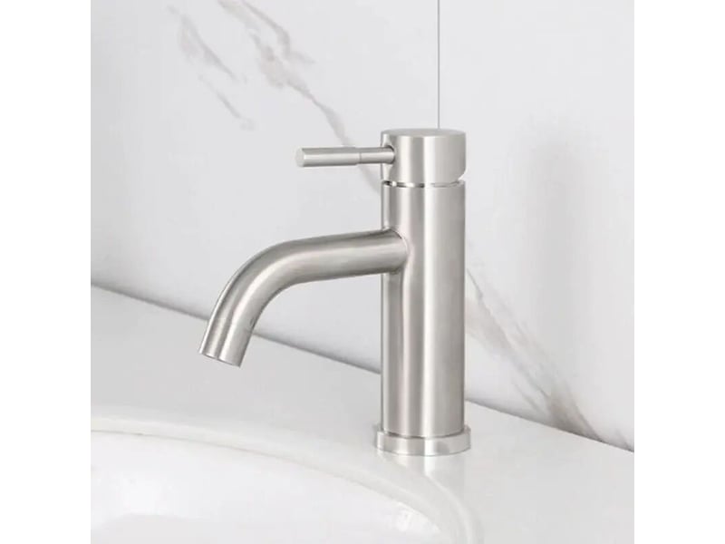  Mitigeur de lavabo - robinet de salle de bains monocommande, robinets de lavabo à tiroir en céramique à faible bruit, corps en acier ioxydable  - Conforama E