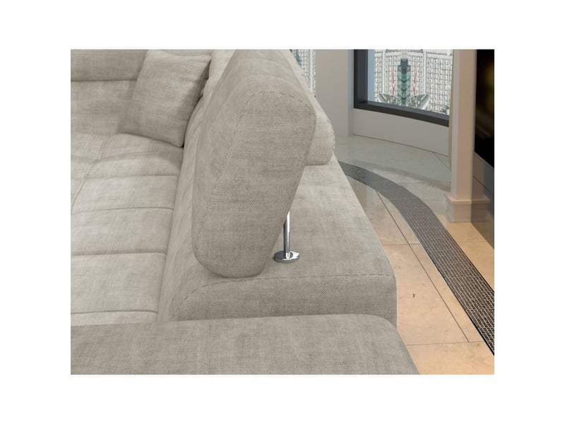  Canapé d'angle convertible palazzo 4 places beige – angle droit avec coffre  - Conforama E