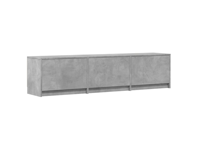  Meuble tv - banc tv - meuble de rangement avec led 165x34x40 cm gris béton bois d’ingénierie  - Conforama E
