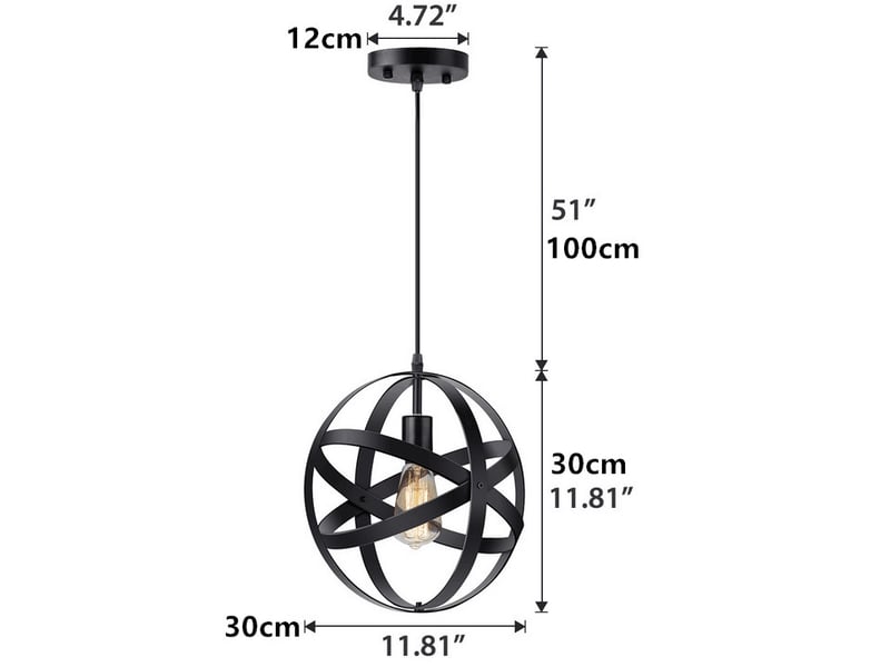  Lustre industriel pour restaurant bar salle à manger luminaire 30cm  - Conforama B