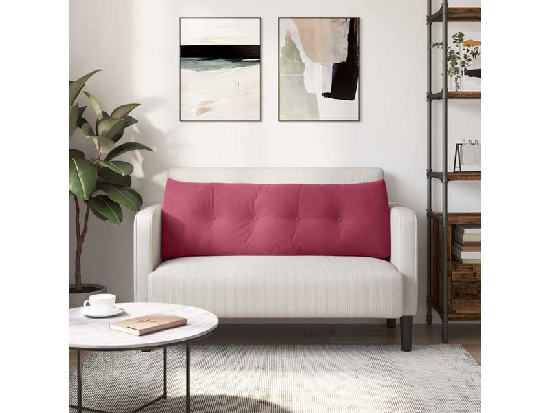Coussin de dos, coussin de dossier bordeaux 140 x 24 x 50 cm velours cf54584 - Conforama D