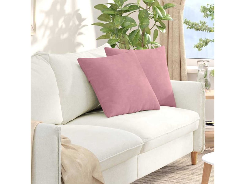 Lot de 2 coussins de canapé, coussins décoratifs rose 50 x 50 cm cf59149 - Conforama B