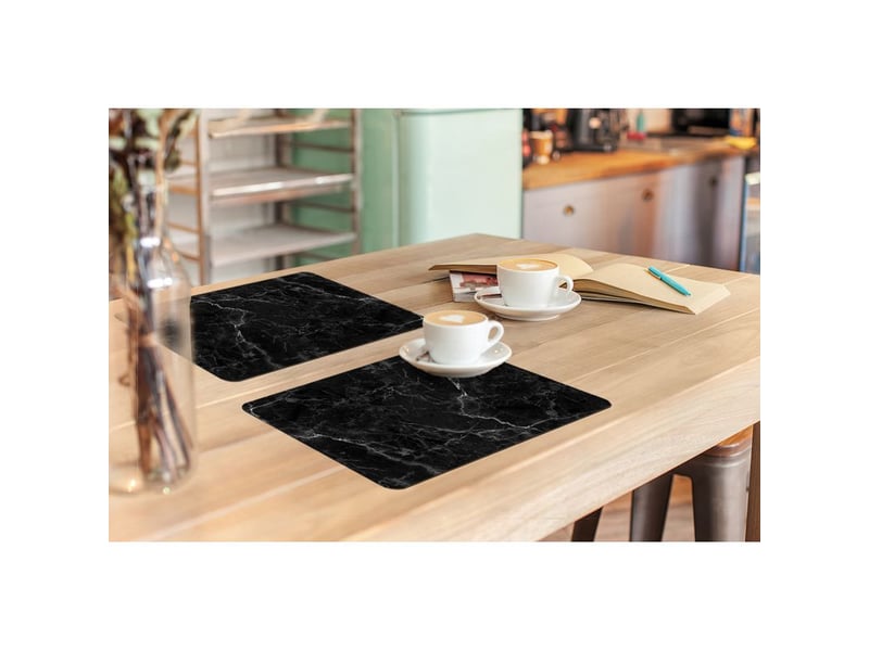 Sets de table marbre - noir - blanc - texture - aspect marbre lot de 6 tapis antidérapant 45x30  - Conforama B