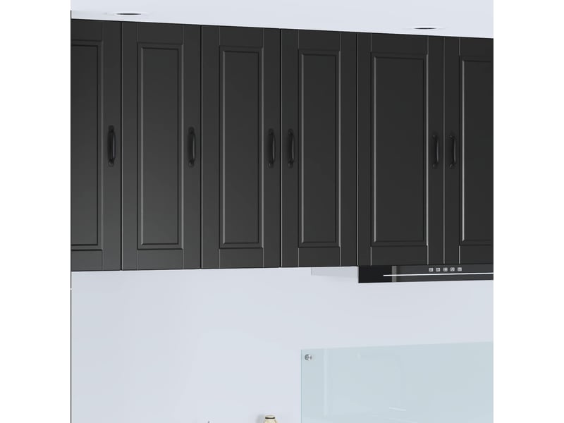  Meuble mural de cuisine | armoire de cuisine 2 pcs noir bois d'ingénierie shl6164  - Conforama B
