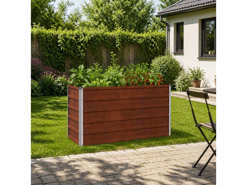  Jardinière - jardin surélevé rouillé 100 x 40 x 55 cm corton  - Conforama B