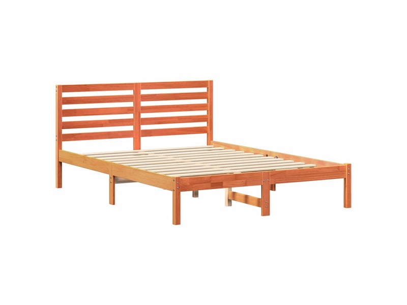  Lit double- lit adulte -  cadre de lit avec tête de lit brun  120 x 190 cm pin massif  - Conforama C