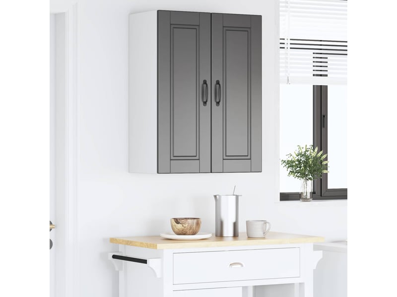  Meuble mural de cuisine | armoire de cuisine 2 pcs noir bois d'ingénierie shl6164  - Conforama D