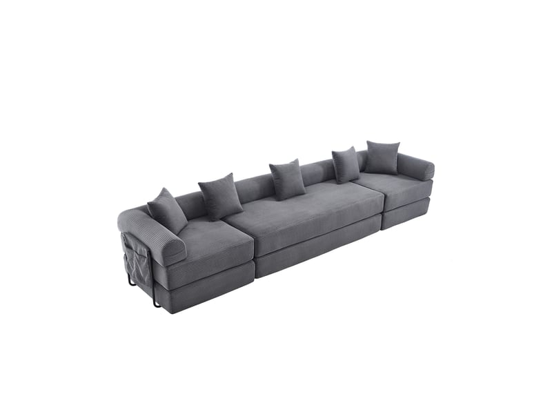 Canapé de salon, canapé salon, avec rangement : gris foncé - Conforama B