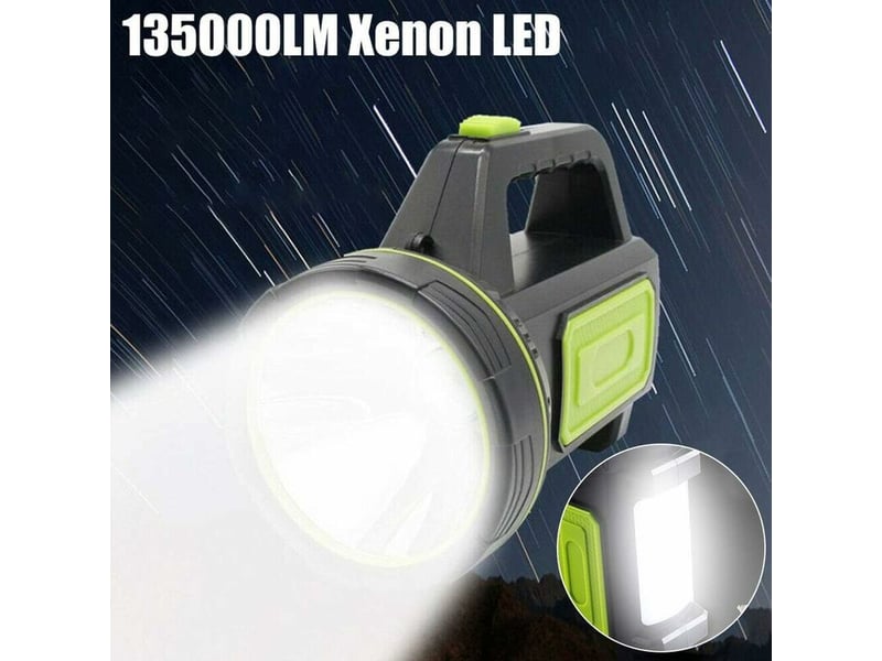  Lampe torche led puissante usb 300 lumens 1800 mah avec lumière latérale lampe de poche etanche haute puissance et réflecteur portable ip65  - Conforama E