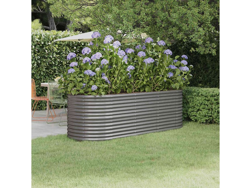  Jardinière - lit surélevé de jardin acier galvanisé 224x80x68 cm gris  - Conforama B