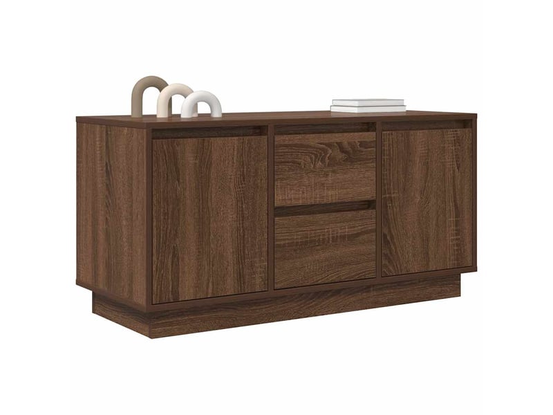  Meuble tv - banc tv - meuble de rangement avec lumières led chêne marron 100x41x50 cm  - Conforama E