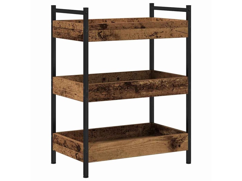 Desserte de cuisine, chariot de rangement bois ancien 50x30x70 cm - Conforama E