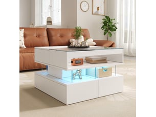 Table basse rectangulaire coloris blanc <strong>HAUSS SPOLE</strong> <strong></strong> - 67 cmx35 cm