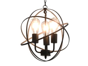 Lampe suspendue, suspension luminaire noir sphère 3 ampoules e27